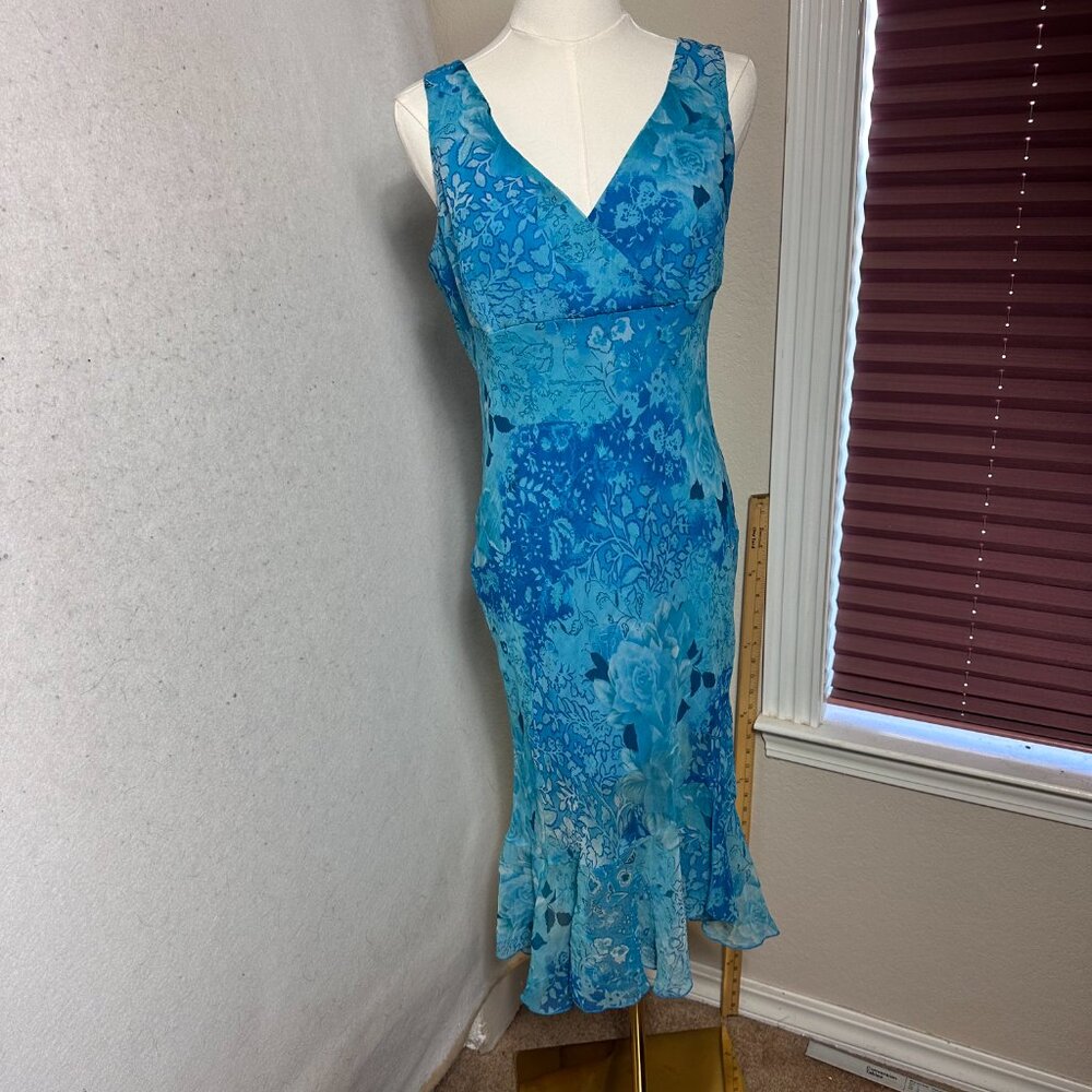 Vtg City Triangles Dress Juniors 1 1 Y2K floral Fairy 90s Whimsical‎ Prom Midi